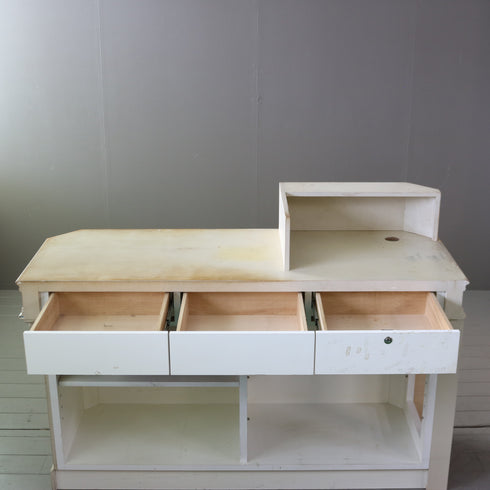 C620 レジカウンター 白 木製 什器 高さ110㎝ 幅160㎝ 奥行き60㎝