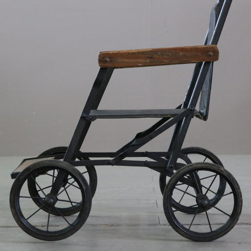 C628 アンティークベビーカー ウッド×アイアン 輸入家具 高さ83㎝ 幅45㎝ 奥行き63㎝