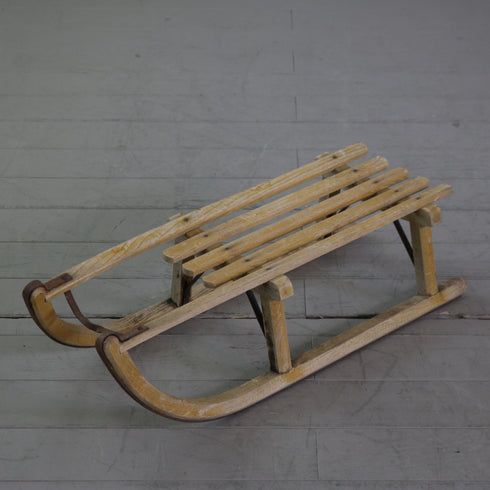 C629 アンティーク木製そり 輸入家具 高さ23㎝ 幅84㎝ 奥行き34㎝