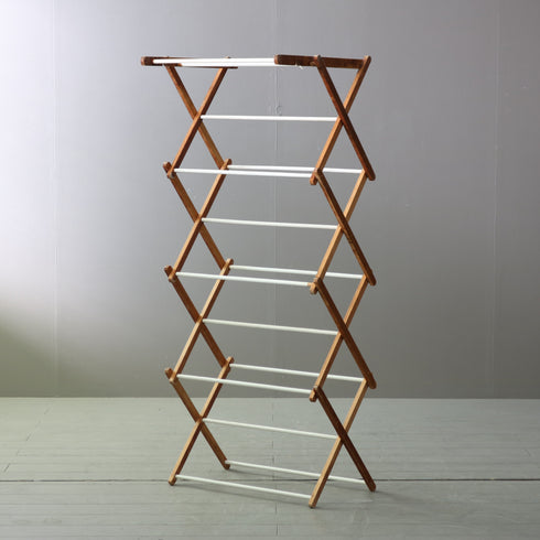 C659 折り畳み式タオルスタンド 木製 輸入家具 高さ140㎝ 幅61㎝ 奥行き47㎝