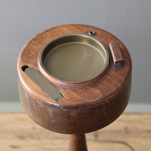 C680 スタンド灰皿 木製 ドイツ輸入家具 高さ59㎝ 幅24㎝ 奥行き24㎝