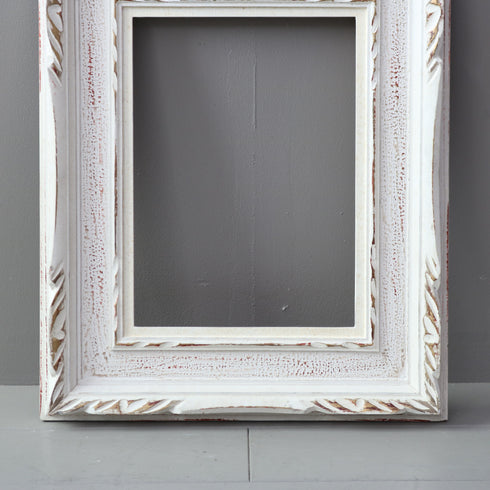 G694 額縁 白 木製 高さ52㎝ 幅42㎝ 奥行き5㎝