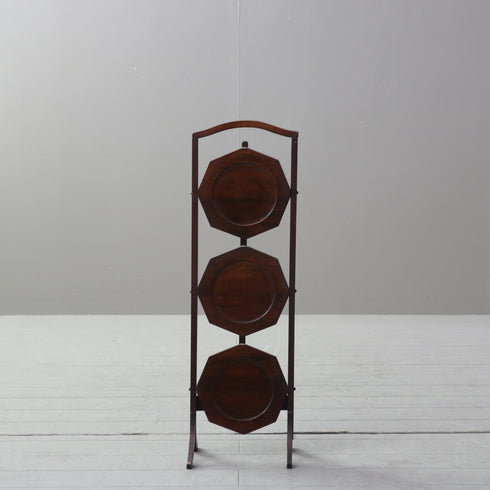 アンティーク ケーキスタンド 木製 イギリス輸入家具 高さ86㎝ 幅26㎝ 奥行き25㎝ 【C708】