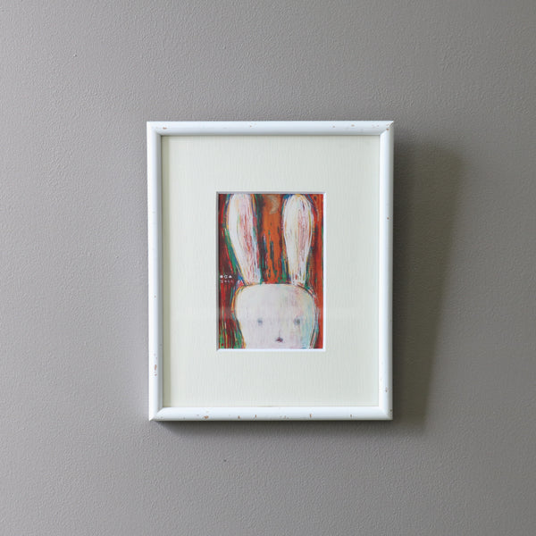 K2 額装作品 ホワイトフレーム うさぎモチーフ