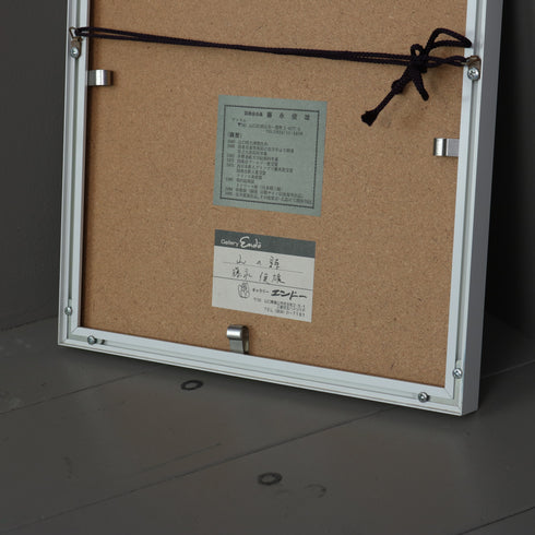 K6 版画作品 リトグラフ 白スチールフレーム 靴モチーフ