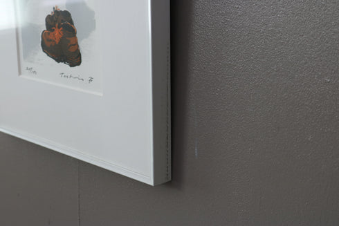 K6 版画作品 リトグラフ 白スチールフレーム 靴モチーフ