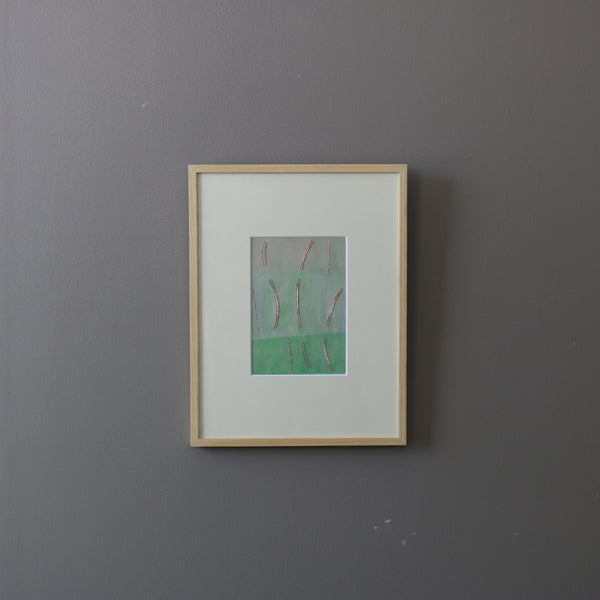 K7 抽象作品 木製naturalフレーム グリーングラデーション