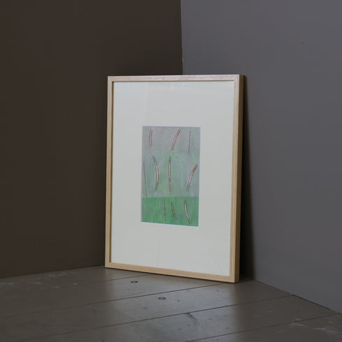 K7 抽象作品 木製naturalフレーム グリーングラデーション