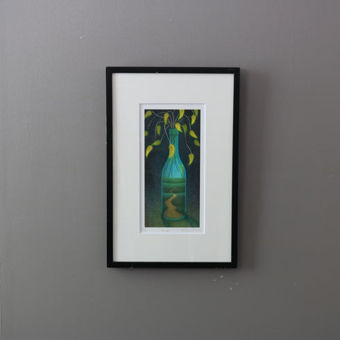 K8 版画作品 リトグラフ 黒フレーム ボトルモチーフ