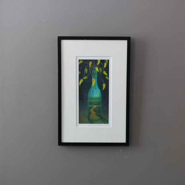 K8 版画作品 リトグラフ 黒フレーム ボトルモチーフ