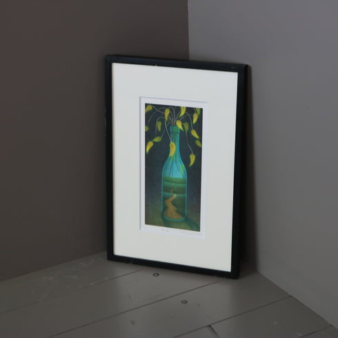 K8 版画作品 リトグラフ 黒フレーム ボトルモチーフ