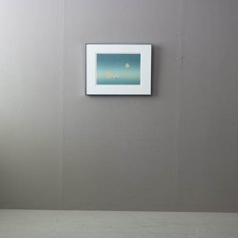 K12 リトグラフ作品 シルバーフレーム 蝶と花モチーフ