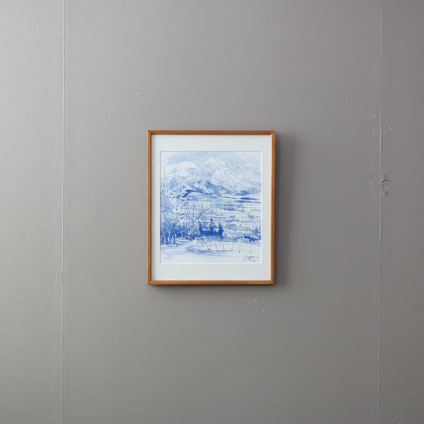 K13 ドローイング系 木製フレーム 安曇野景色モチーフ