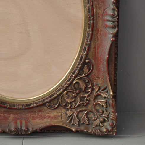 G733 ヴィンテージ額縁 赤茶×ゴールド H57/W47/D7