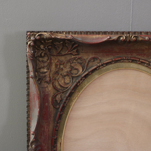 G733 ヴィンテージ額縁 赤茶×ゴールド H57/W47/D7