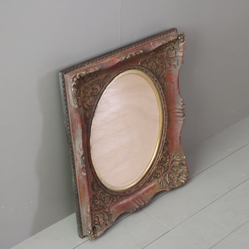 G733 ヴィンテージ額縁 赤茶×ゴールド H57/W47/D7