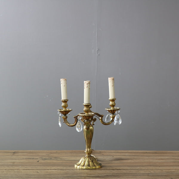 C739 アンティーク キャンドル型テーブルランプ3灯 H41/W30/D29