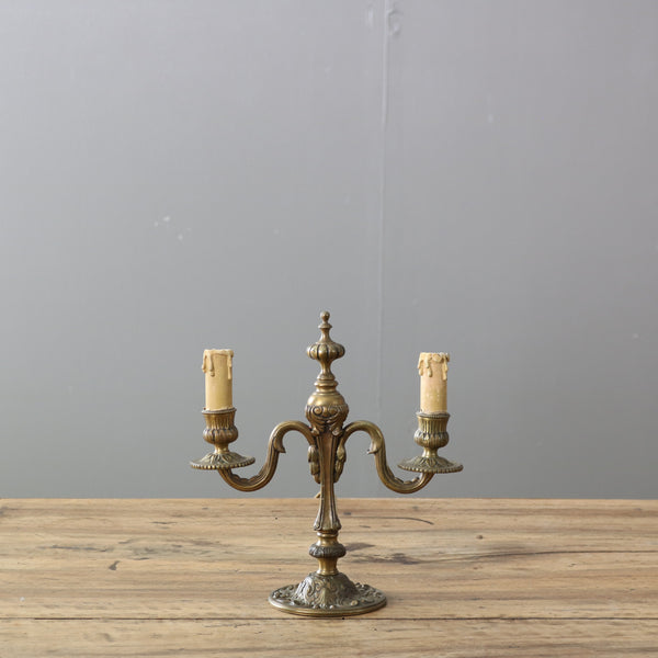 C740 アンティーク キャンドル型テーブルランプ2灯 H27/W26/D11