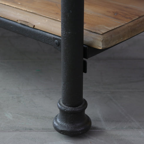 ヴィンテージ調 オープンシェルフ 3段 ウッド×アイアン 什器 高さ71㎝ 幅160㎝ 奥行き44㎝ 【C757】