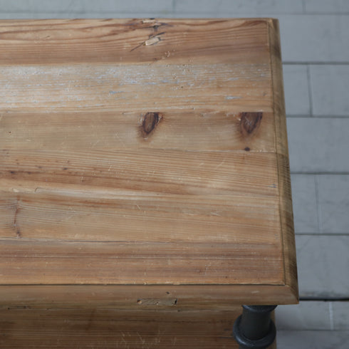 ヴィンテージ調 オープンシェルフ 3段 ウッド×アイアン 什器 高さ71㎝ 幅160㎝ 奥行き44㎝ 【C757】