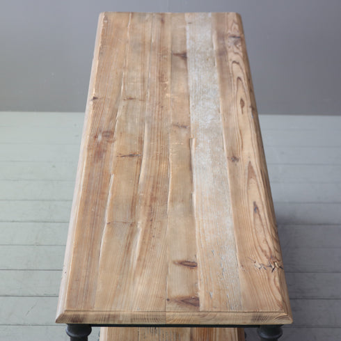 ヴィンテージ調 オープンシェルフ 3段 ウッド×アイアン 什器 高さ71㎝ 幅160㎝ 奥行き44㎝ 【C757】