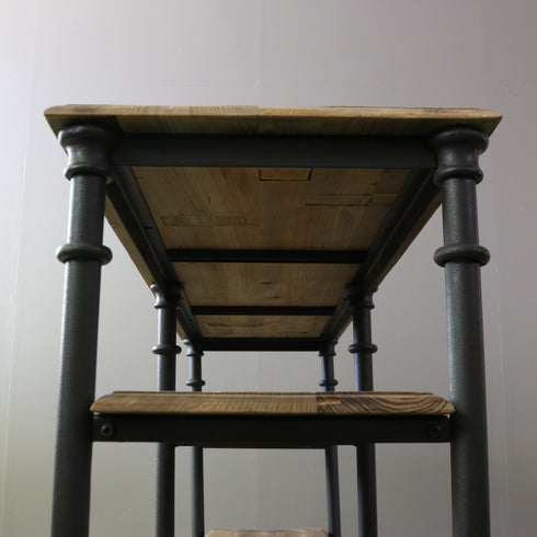 ヴィンテージ調 オープンシェルフ 3段 ウッド×アイアン 什器 高さ71㎝ 幅160㎝ 奥行き44㎝ 【C757】