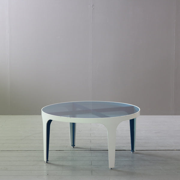 ローテーブル ガラス丸テーブル 高さ40㎝ 直径80㎝ 【C762】
