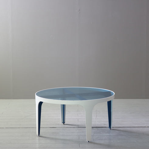 ローテーブル ガラス丸テーブル 高さ40㎝ 直径80㎝ 【配送ランクB】【C763】