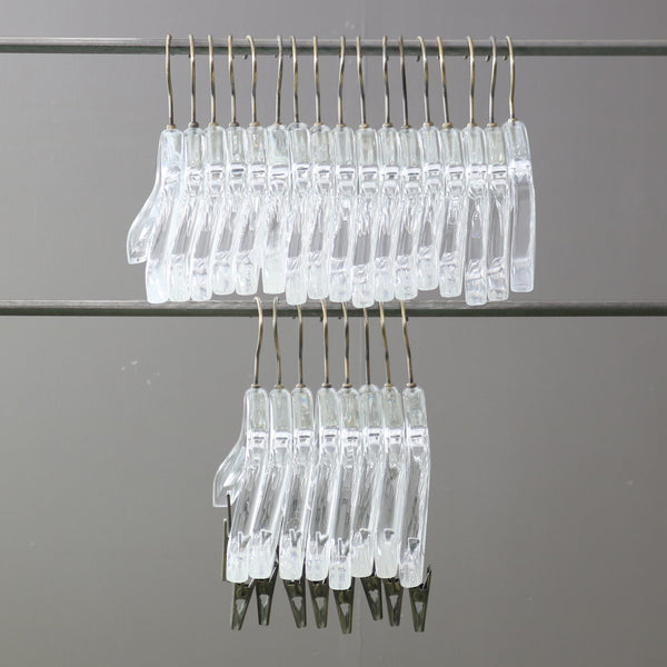 アクリルハンガー ボトム付きハンガー 25本 2種類 H23/W37/D3 【E779】