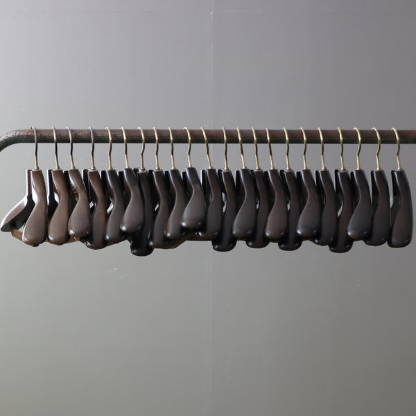 スーツハンガー ボトム付き 木製 20本 ブラウン H25.5/W43/D5.5 【E781】