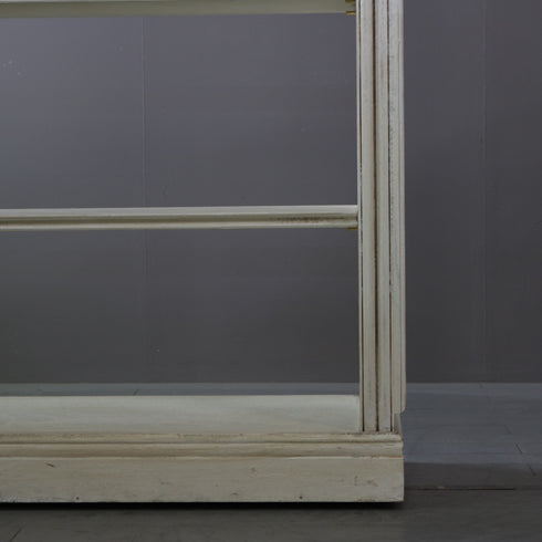 アンティーク調 オープンシェルフ 4段 ミラー付き キャスター付き 木製 什器 高さ192㎝ 幅156㎝ 奥行き56㎝ 【C784】