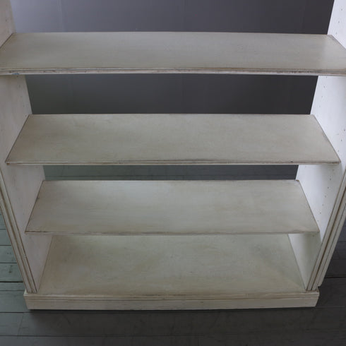 アンティーク調 オープンシェルフ 4段 ミラー付き キャスター付き 木製 什器 高さ192㎝ 幅156㎝ 奥行き56㎝ 【C784】