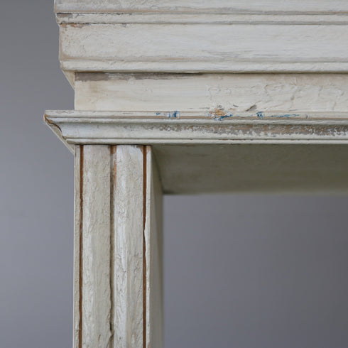 アンティーク調 オープンシェルフ 4段 ミラー付き キャスター付き 木製 什器 高さ192㎝ 幅156㎝ 奥行き56㎝ 【C784】