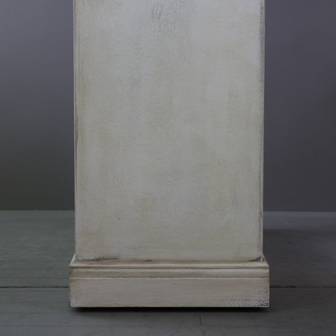 アンティーク調 オープンシェルフ 4段 ミラー付き キャスター付き 木製 什器 高さ192㎝ 幅156㎝ 奥行き56㎝ 【C784】