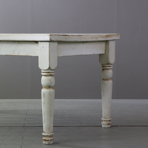 アンティーク調テーブル 白 木製 高さ71㎝ 幅152㎝ 奥行き86㎝ 【C793】