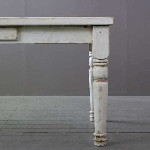 アンティーク調テーブル 白 木製 高さ71㎝ 幅152㎝ 奥行き86㎝ 【C793】