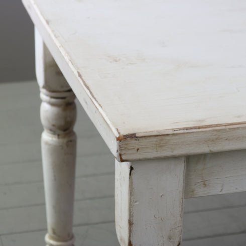 アンティーク調テーブル 白 木製 高さ71㎝ 幅152㎝ 奥行き86㎝ 【C793】