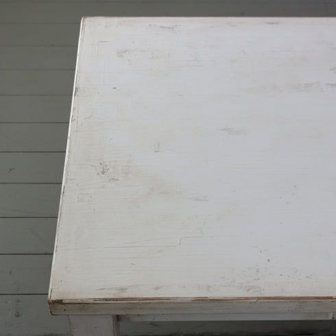 アンティーク調テーブル 白 木製 高さ71㎝ 幅152㎝ 奥行き86㎝ 【C793】