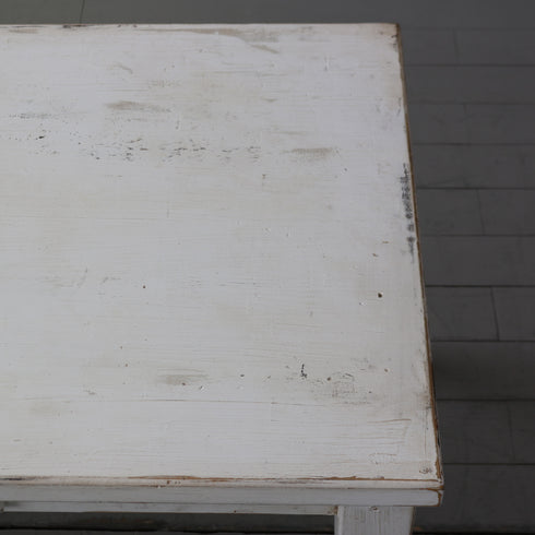 アンティーク調テーブル 白 木製 高さ71㎝ 幅152㎝ 奥行き86㎝ 【C793】