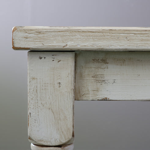 アンティーク調テーブル 白 木製 高さ71㎝ 幅152㎝ 奥行き86㎝ 【C793】