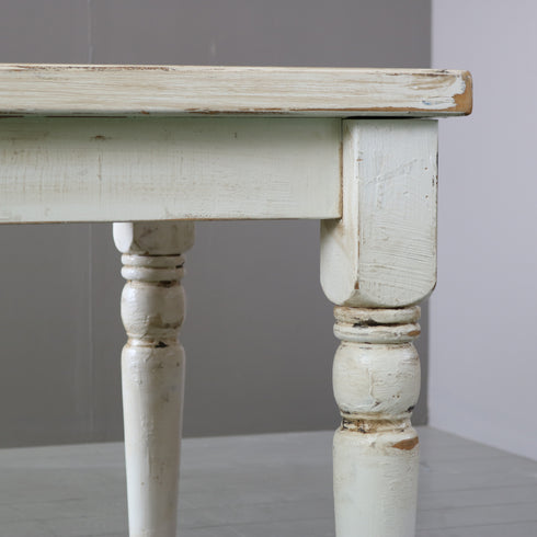 アンティーク調テーブル 白 木製 高さ71㎝ 幅152㎝ 奥行き86㎝ 【C793】