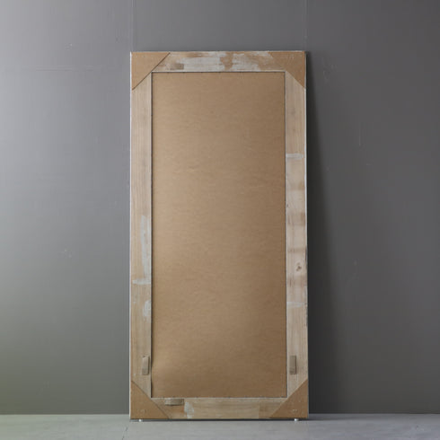 アンティーク調ミラー 白 木製 高さ193㎝ 幅92㎝ 奥行き4.5㎝ 【D795】