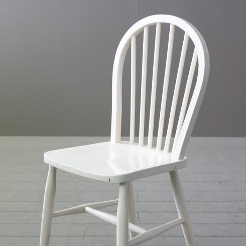 アンティーク調チェア 白 木製 高さ88㎝ 幅44㎝ 奥行き44㎝ 【C796】