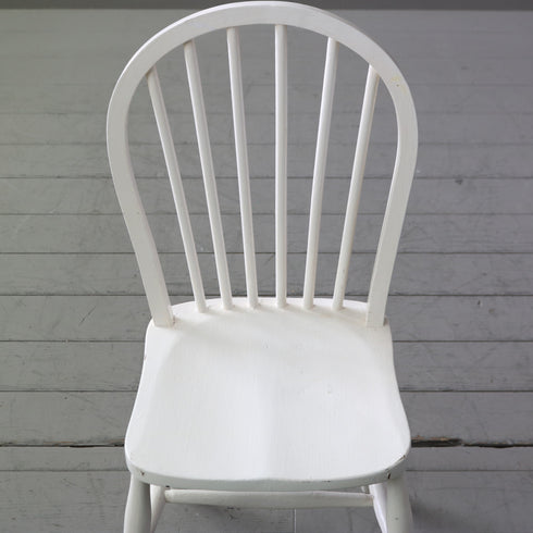 アンティーク調チェア 白 木製 高さ88㎝ 幅44㎝ 奥行き44㎝ 【C796】