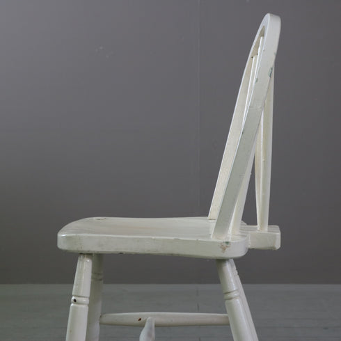 アンティーク調チェア 白 木製 高さ87㎝ 幅44㎝ 奥行き45㎝ 【C797】