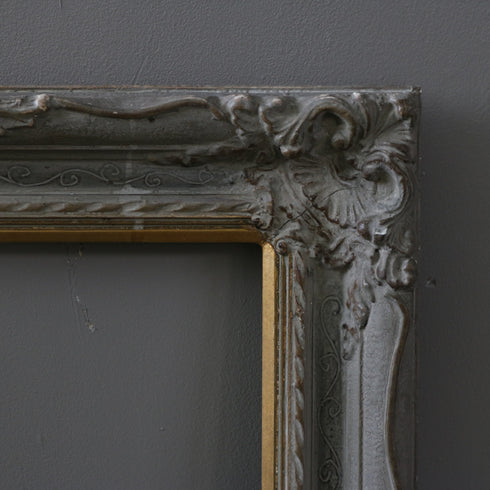 ヴィンテージ額縁 木製 グレー×ゴールド H62/W54/D6 【G798】