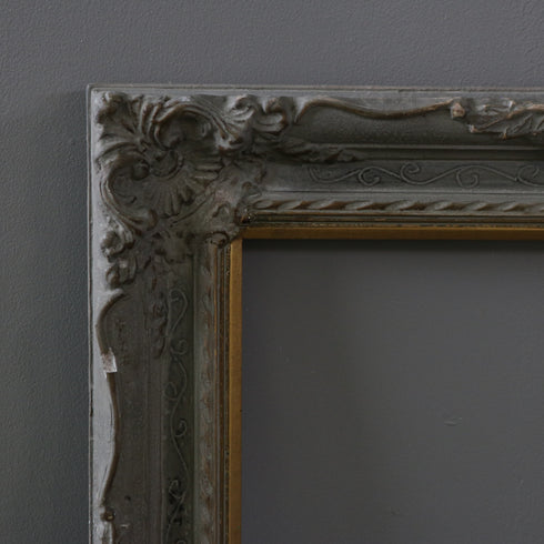 ヴィンテージ額縁 木製 グレー×ゴールド H62/W54/D6 【G798】