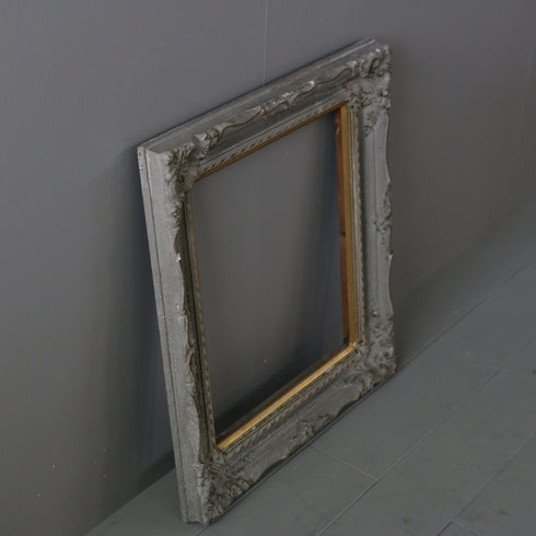 ヴィンテージ額縁 木製 グレー×ゴールド H62/W54/D6 【G798】