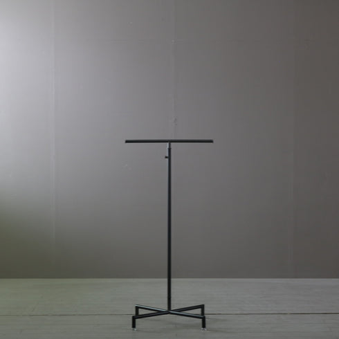 T字ハンガーラック 黒 伸縮 金属製 高さ112㎝ 幅53㎝ 奥行き43㎝ 【A799】