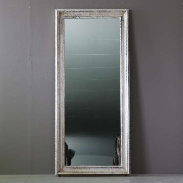 アンティーク調ミラー 木製 什器 高さ181㎝ 幅80㎝ 奥行き6㎝ 【D801】